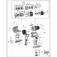 Dewalt Dcd709m1t Type 1 spare parts and technical drawings Kruis Powertools